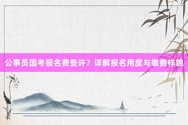 公事员国考报名费些许？详解报名用度与缴费样貌