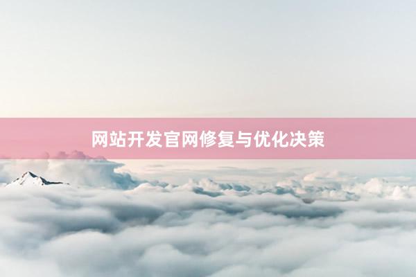 网站开发官网修复与优化决策
