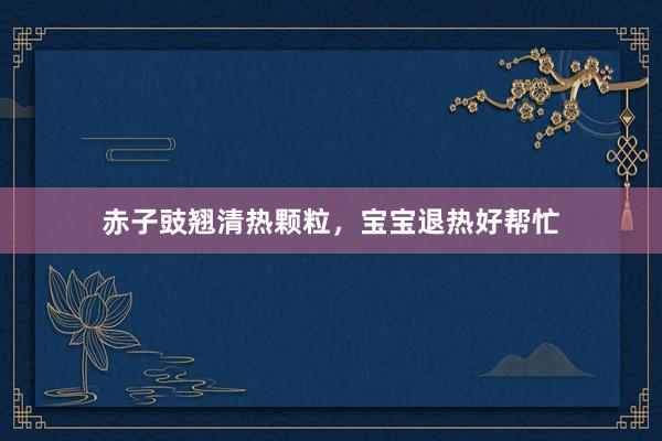 赤子豉翘清热颗粒，宝宝退热好帮忙