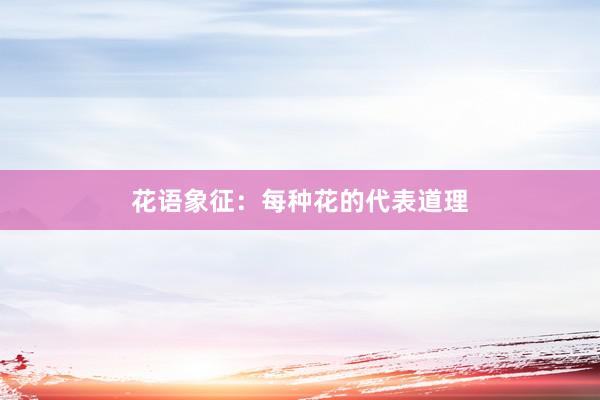 花语象征：每种花的代表道理