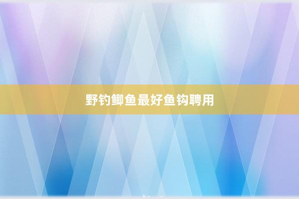 野钓鲫鱼最好鱼钩聘用